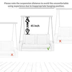 50 W Outdoor Patio 2-Person Wicker Porch Swing