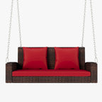 50 W Outdoor Patio 2-Person Wicker Porch Swing