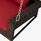 50 W Outdoor Patio 2-Person Wicker Porch Swing