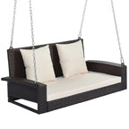 50 W Outdoor Patio 2-Person Wicker Porch Swing