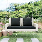 50 W Outdoor Patio 2-Person Wicker Porch Swing