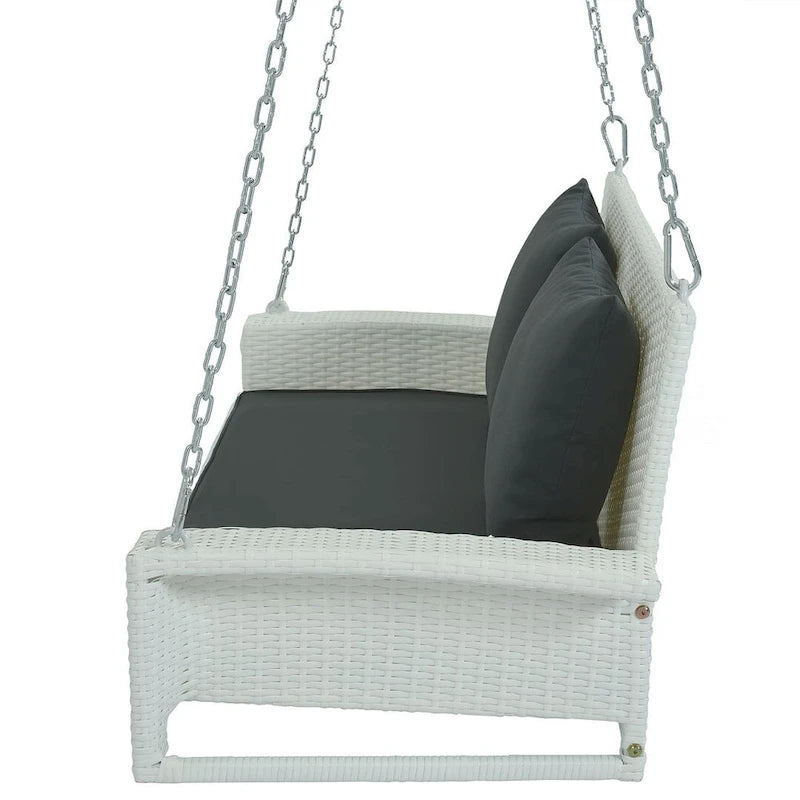 50 W Outdoor Patio 2-Person Wicker Porch Swing