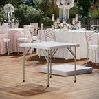 2.85-Foot Square Plastic Folding Table - Event Folding Table - 34.25D x 34.25W x 29.5H