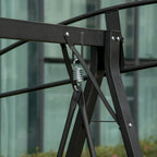 Outdoor 2-Person Patio Swings with Canopy,Breathable Mesh Seats and Steel Frame