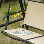 Outdoor 2-Person Patio Swings with Canopy,Breathable Mesh Seats and Steel Frame