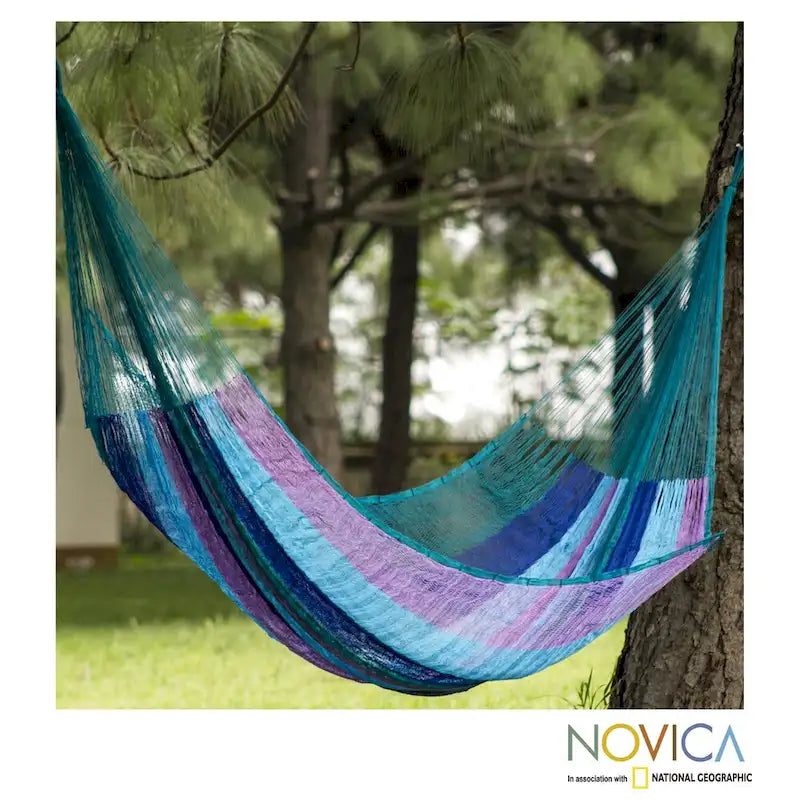 Handmade Nylon 'Maya Skies' Hammock (Double) (Mexico)