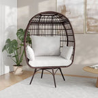 Commercial Indoor/Outdoor Wicker Swivel Lounge Chair with 4 Cushions