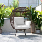 Commercial Indoor/Outdoor Wicker Swivel Lounge Chair with 4 Cushions