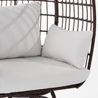 Commercial Indoor/Outdoor Wicker Swivel Lounge Chair with 4 Cushions