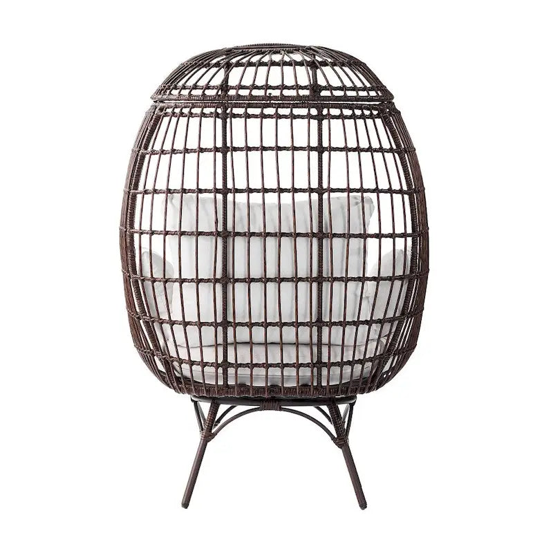 Commercial Indoor/Outdoor Wicker Swivel Lounge Chair with 4 Cushions