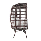 Commercial Indoor/Outdoor Wicker Swivel Lounge Chair with 4 Cushions