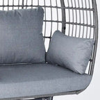 Commercial Indoor/Outdoor Wicker Swivel Lounge Chair with 4 Cushions