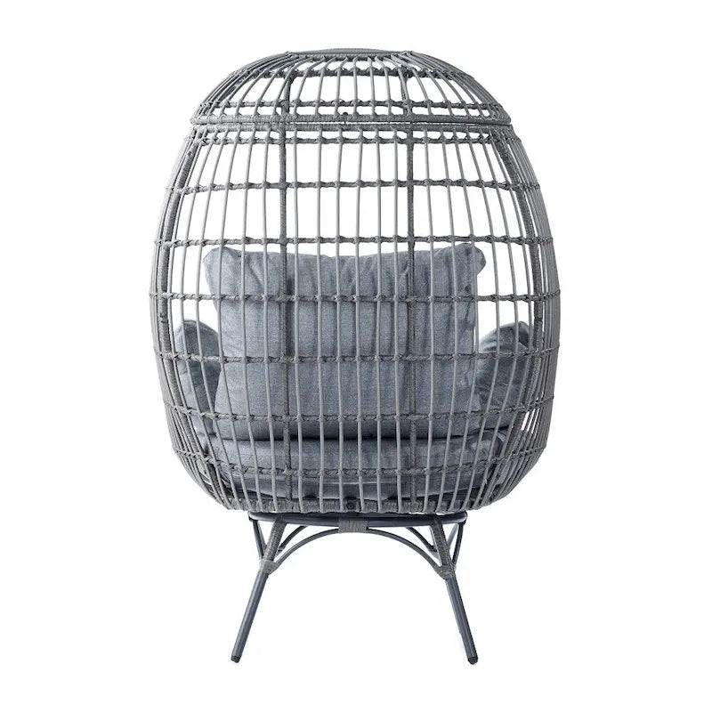Commercial Indoor/Outdoor Wicker Swivel Lounge Chair with 4 Cushions
