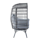 Commercial Indoor/Outdoor Wicker Swivel Lounge Chair with 4 Cushions