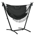 Outdoor Hammock Swing Hanging Lounge Chair w/ Side Pocket and Headrest