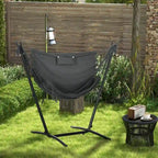 Outdoor Hammock Swing Hanging Lounge Chair w/ Side Pocket and Headrest