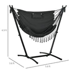 Outdoor Hammock Swing Hanging Lounge Chair w/ Side Pocket and Headrest