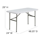 4-Foot Plastic Folding Table - Banquet / Event Folding Table