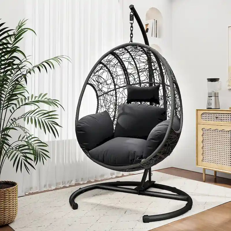 Outdoor Indoor PE wicker Swing Egg Chair