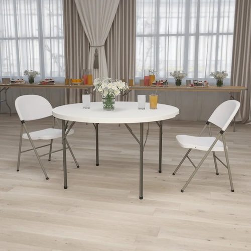 48 Round Granite White Plastic Event and Party Folding Table
