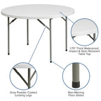48 Round Granite White Plastic Event and Party Folding Table