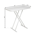 30x20inch Folding Table Lifting Picnic Camping Dining Rectangle White