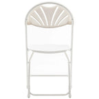 BTEXPERT White Plastic Folding Chair Steel Frame Commercial High Capacity Event Chair Lightweight Wedding Party Set of 6