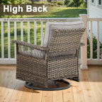 Gymojoy 5-Piece Wicker Outdoor Patio Sofa Chairs And Ottoman - Brown