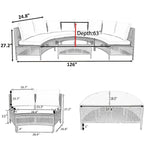 5 Pieces All-Weather Brown PE Rattan Wicker Sofa Set Outdoor Patio Sectional Furniture Set