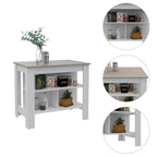 Rockaway 3-Shelf Kitchen Island Dark Brown and Onix