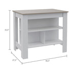 Rockaway 3-Shelf Kitchen Island Dark Brown and Onix