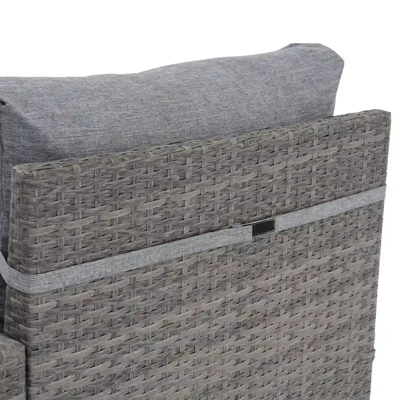 6-Piece Patio Free Combination Wicker Conversation Set With Double Set Cushions Cover