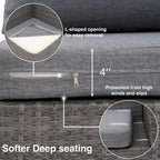6-Piece Patio Free Combination Wicker Conversation Set With Double Set Cushions Cover