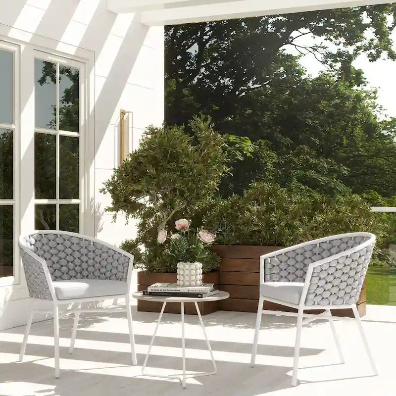 Rowan 7-Piece 6-Seater Aluminum & Teakwood Patio Dining Set