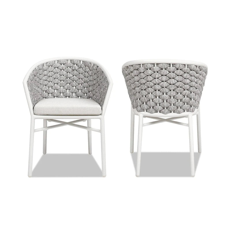 Rowan 7-Piece 6-Seater Aluminum & Teakwood Patio Dining Set