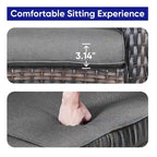 All Weather Patio Sofa with Rocking Chairs - Brown