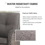All Weather Patio Sofa with Rocking Chairs - Brown