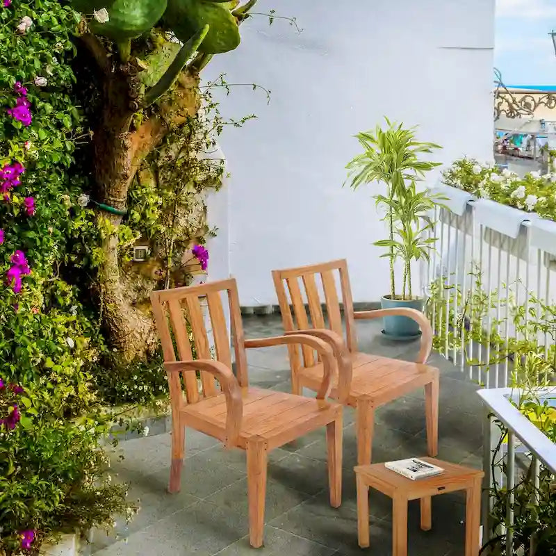 Chic Teak Boston Teak Wood Indoor/ Outdoor Patio Dining Arm Chair