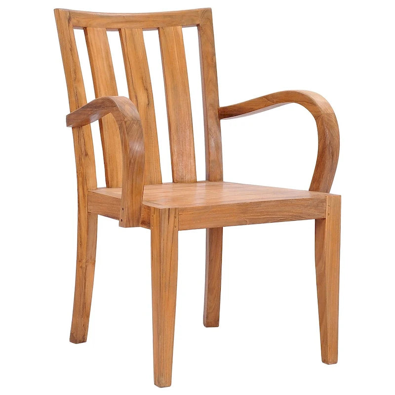 Chic Teak Boston Teak Wood Indoor/ Outdoor Patio Dining Arm Chair