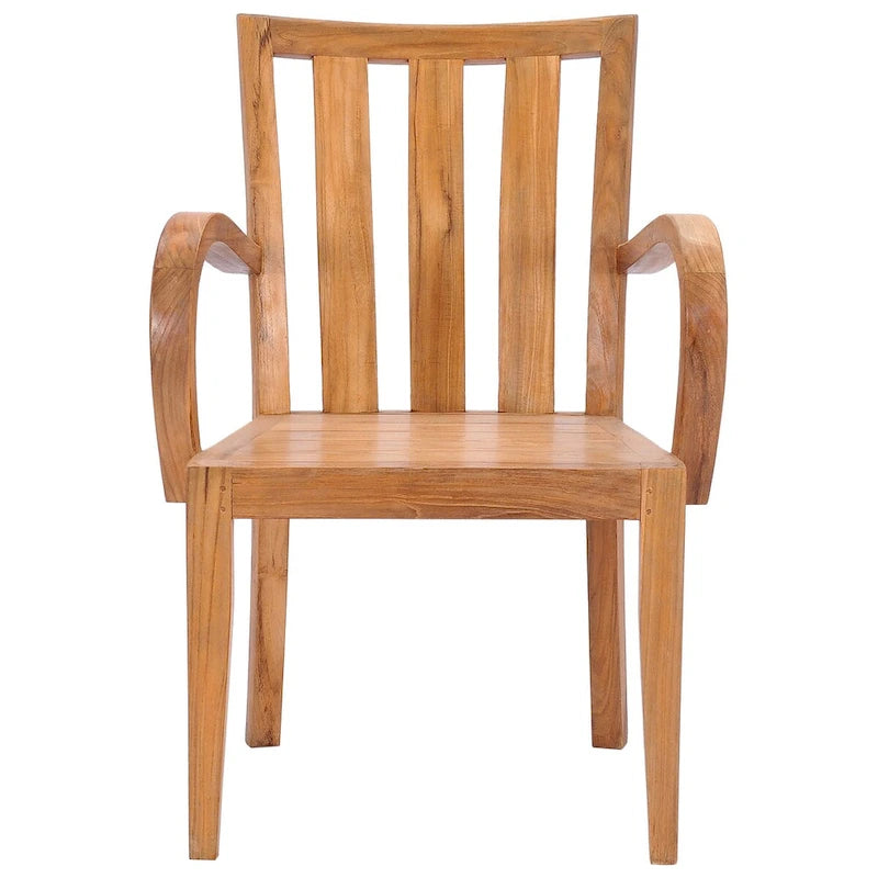 Chic Teak Boston Teak Wood Indoor/ Outdoor Patio Dining Arm Chair