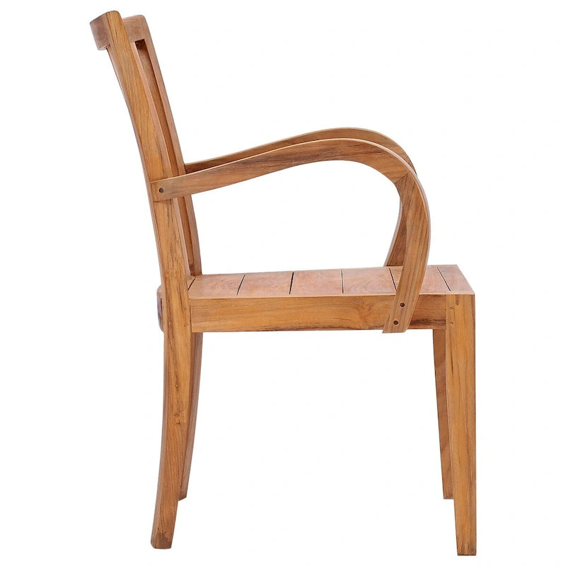 Chic Teak Boston Teak Wood Indoor/ Outdoor Patio Dining Arm Chair
