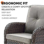 2 Rocking Glider and 2 Swivel Chairs, 1 Loveseat Glider with Coffee Table - Brown