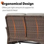 2 Rocking Glider and 2 Swivel Chairs, 1 Loveseat Glider with Coffee Table - Brown