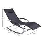 Outdoor Gravity Fabric Rocking Chair with Detachable Pillow