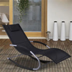 Outdoor Gravity Fabric Rocking Chair with Detachable Pillow