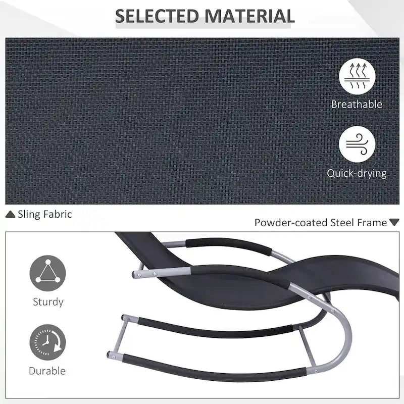 Outdoor Gravity Fabric Rocking Chair with Detachable Pillow