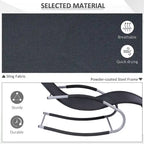 Outdoor Gravity Fabric Rocking Chair with Detachable Pillow