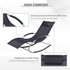 Outdoor Gravity Fabric Rocking Chair with Detachable Pillow