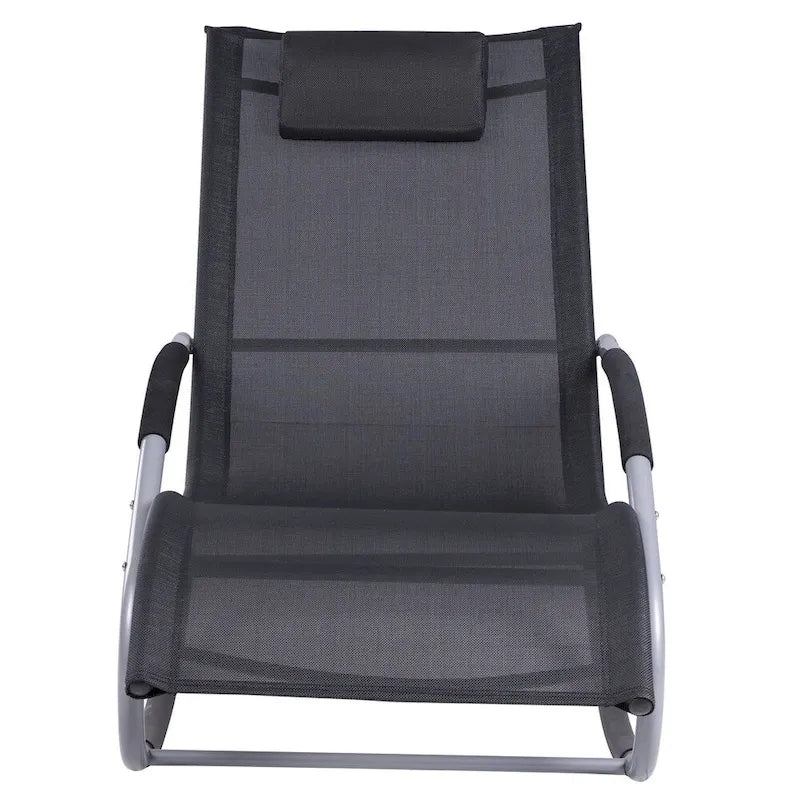 Outdoor Gravity Fabric Rocking Chair with Detachable Pillow