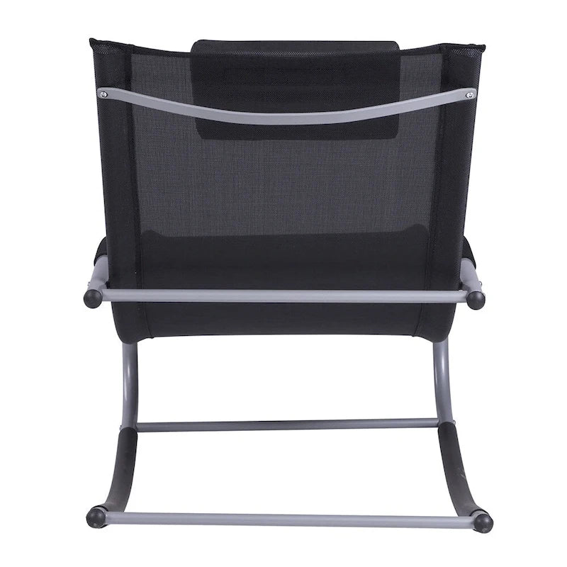 Outdoor Gravity Fabric Rocking Chair with Detachable Pillow
